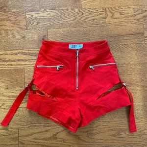 Red Hot Tiger Mist cut out shorts